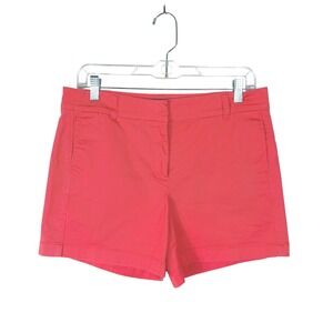 J. Crew Washed Cotton Twill Chino Short Women's Coral Size 8 Preppy Casual